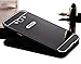 Produktbild Sunroyal für Samsung Galaxy J7 2015 J700F Luxus Schutzhülle Spiegel Mirror Effect - Aluminium Rahmen PC Zurück Rückseite Bumper Case Metal Hülle Alu Metal Schutz Mirror Chrom Cover Ultra Slim Handy Tasche, Black Schwarz