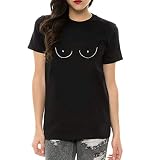 Dorical Damen T-Shirt/Sommer O-Neck Top Kurzarm Smiley Drucken T-Shirt/Süß Casual Slim Fit Bluse Shirt/Sommerbluse für Frauen & Mädchen Bequem & Stylisch Valentinstag-Shirt (Schwarz,X-Large)