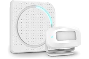 Aktivstar Sensor de Movimiento con Sonido Alarma para entradas/Sensor de Movimiento para Casa y Comercios,Timbre Inalámbrico para Puerta,Alarma de Seguridad,Detector de Presencia Portátil,（Blanco）