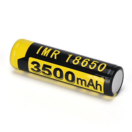 Batterie 1PCS sunnymi 3.7V 3500mAH Li-Ion nachladbares 18650 für Taschenlampe (65mm x 18mm, Schwarz)