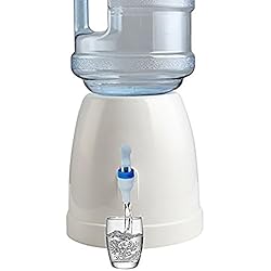 Fecihor Distributeur d'eau avec 2 robinets d'eau, distributeurs de Bouteilles d'eau Couleur Blanche 27 x 27 cm