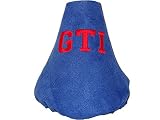 FOR VOLKSWAGEN GOLF IV VW BORA 1998-2005 GEAR GAITER BLUE SUEDE RED GTI EMBROIDERY LOGO