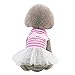 Produktbild EUZeo Schön Haustierbekleidung Kleidung für Kleiner Hund Kleine Katze Gestreiftes Kleid Weste Shirtkleider Mit Engelsflügel Sommer Frühling Tutu Kleid Haustierkleidung Spitzenkleider Hündchen Kätzchen