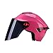 Produktbild GJ Helm Motorrad Männer und Frauen Elektroauto Universal Sommer Halb abgedeckt Leichte Halbhelm Vier Jahreszeiten Sonnenblende Helm Rücklichter (Farbe : Pink+Tail Light)