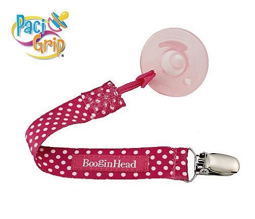 BooginHead PaciGrip in Pink Polka Dot