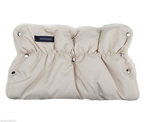 LIGHT BEIGE WINTER WARMER BABY PRAM PUSHCHAIR STROLLER HAND MUFF FINGERLESS GLOVES