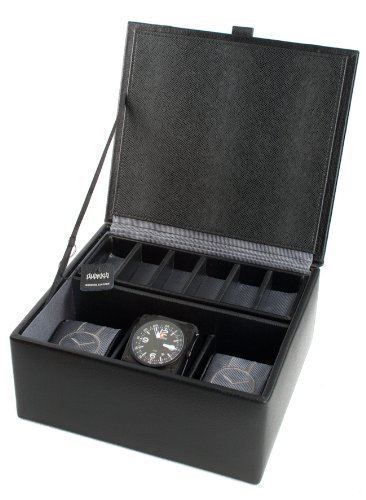 Dulwich 3-teilige Schatulle fr Armbanduhren und Manschettenknpfe, Leder, Schwarz Dulwich 3-teilige Schatulle fr Armbanduhren und Manschettenknpfe, Leder, Schwarz