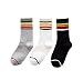 Produktbild 3 Paar Mädchen Socken Baumwollsocken, Tukistore Damen Socken Gradient Gestreifte College Wind Tube Socken Mode Baumwollsocken Vintage SportsockenCasual Lose Elastisch Strümpfe