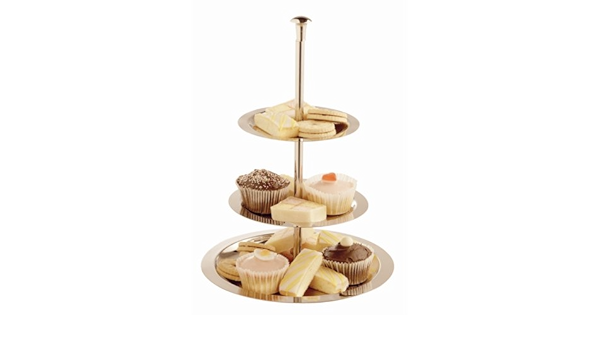 Olympia Silver Stainless Steel 3 Tier Afternoon Tea Stand Top Tray 170mm O Middle Tray 0mm O Bottom Tray 280mm O 355mm H Amazon Co Uk Home Kitchen