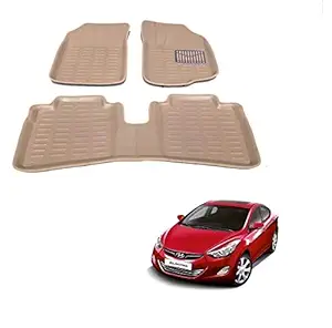 KOZDIKO TPE Foot mat for Hyundai Elantra Car , Beige.