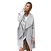 Produktbild Elecenty Damen Cardigan Windbrecher Trenchcoat Mit Kapuze,Langarm Übergröße Mantel Parkajacke übergangsjacke Sweatshirt Oberbekleidung Tops Jacke Langarmshirts weihnachten (XXL, Grau)