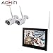 Produktbild AOKIN (Touchscreen) Überwachungskamera Set mit Monitor, 9 Zoll HD Drahtloses Sicherheitssystem NVR Recorder und 2 * 720P IP Überwachungskameras für Innen und Außen Bereich, Weiß