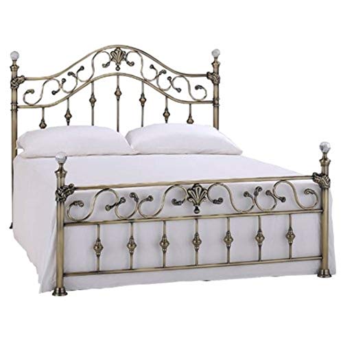 Elizabeth 5ft King Size Brass Bed with Crystal Finials by Harmony Beds