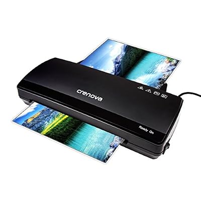 Crenova Plastifieuse, Crenova LT01 Plastifieuse 2 rouleaux jusqu'à 250mm/min Chauffage rapide, largeur max 230mm A4 pour documents/photos/cartes + 10 Pochettes de plastification
