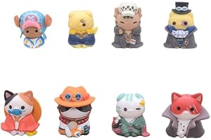 REOZIGN One Piece Figures, Chopper Usopp Pirate Cat Figure Figure Figure Statue 3.2cm/1.3 Inch Anime Character Figure PVC Statue Toy Desktop Collections