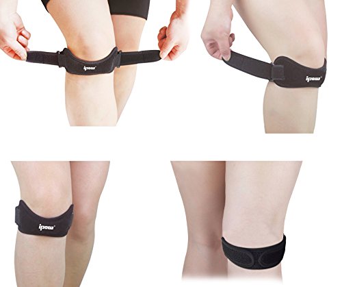 Ipow 2-Stück Kniegurt Jumper Patella Bandage (schwarz) - 5