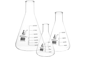 PROTON SCIENTIFIC 100ml LAB GLASS Erlenmeyer Flasks | Conical Flasks | 50ml To 2000ml | Various Sizes | 100ml