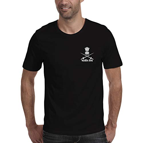PrintBharat Unisex Bhartiya Sena Logo | Indian Army Half Sleeve 100% Cotton Tshirts