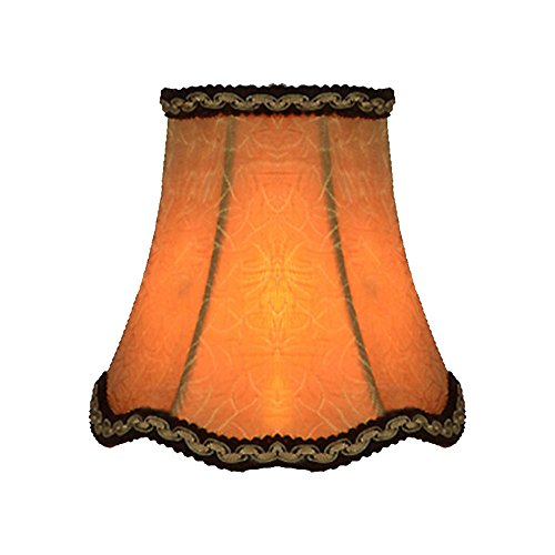 Eastlion Einfache moderne manuelle Stoff Lampenschirm für Kristallkerze Kronleuchter, Wand-Lampe, Mini-Tischlampe mit Wave-Brim Clip Lampenschirm 8x13x12cm Brown