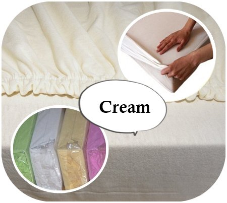 Junior Cot Bed JERSEY Fitted Sheet 160x70cm 100% Cotton - ECRU