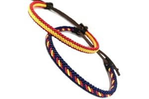 AKIEE Pulsera españa hombre bandera trenzada ajustable