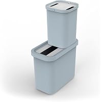 Joseph Joseph GoRecycle 28-Litre Dual Compartment Recycling Caddy – Grey, Easy Empty