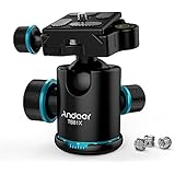 Andoer Stativ Kugelkopf 360 Grad Drehbar Panorama-Kugelkopf für Stativ Einbeinstativ Slider DSLR-Kamera mit 3pcs Schraube Adapter