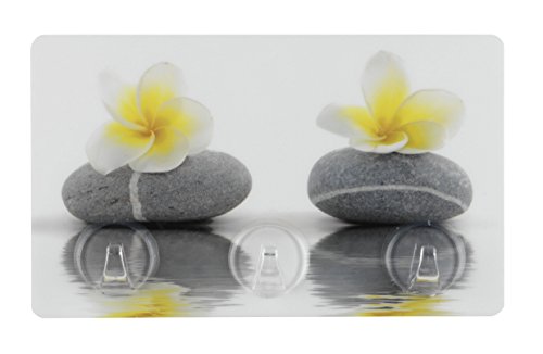 WENKO 4369925100 Static-Loc Hakenleiste Stones - 3 Haken, Befestigen ohne bohren, Kunststoff, Mehrfarbig