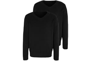 HUBIBUBI Boys Jumper Pullover V Neck School Uniform Kids Long Sleeve Sweater