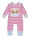 Piccalilly Organic Cotton Pink Baby Girls Owl Applique Romper 12-18 Months