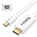 Produktbild ULTRICS® Mini Display Port to HDMI, 1M Vergoldeter Mini DP (Thunderbolt Kompatibel) auf HDMI Kabel HDTV Cable für Apple iMac, MacBook Pro, MacBook Air und PC - Weiß