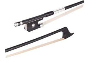 SURVEAL Arco professionale per violoncello, in fibra di carbonio, ben bilanciato, del 2017, con parti elastiche in pelle di pecora, nasetto in ebano e parti in rame, colore nero, 4/4 4/4 Nero