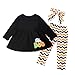 Produktbild Timorly Baby Halloween Kostüm Brief Geister Kleider Hosen Outfits Sets Langarm Kleinkind Outfit Jumpsuits Strampler Jungen Mädchen Langarmshirts Dress Infant Body Spielanzug (Schwarz,120)