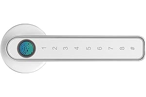 SMZhomeone Smart Fingerabdruck-Schloss für den Innenbereich, Schlafzimmer, Büro, Passwortschloss, schlüsselloser Eingangstürgriff, elektronische Tastatur, Passwort für Zuhause, Büro, Wohnung (Silber)