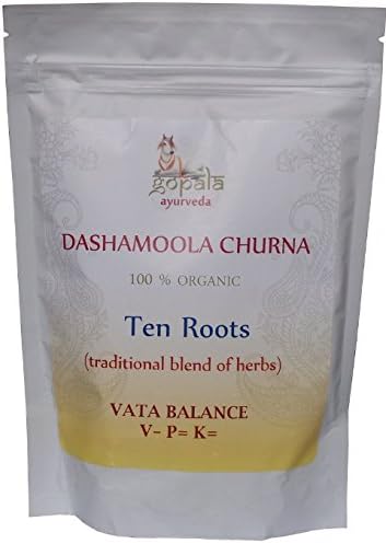 Organic Dashamoola Ten Roots Churna Powder Vata Balance USDA & LACON Certified Organic