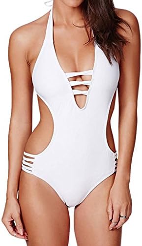 Wowforu Sexy Women's Deep V-neck Whitout Padded One-piece Swimsuit Monokini