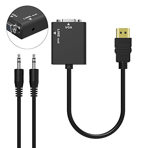 Tikitaka HDMI auf VGA Adapter + 3,5 mm AUX Audio Kabel HDTV Video Konverter Adapter für PC Laptop Xbox Digital Kamera AC107 - 4
