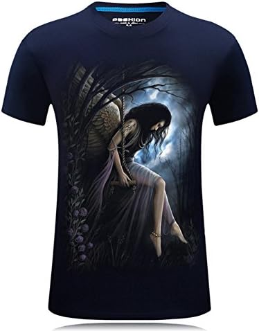 Angcoco Men's Short Sleeve Professional 3D Digital Print T Shirts Angel