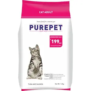 Purepet Adult(+1 year) Dry Cat Food, Tuna and Salmon, 1.2kg