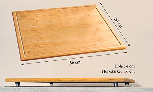 Kesper 58599 Schneide-und Abdeckplatte, Bambus, 56 x 50 cm - 6