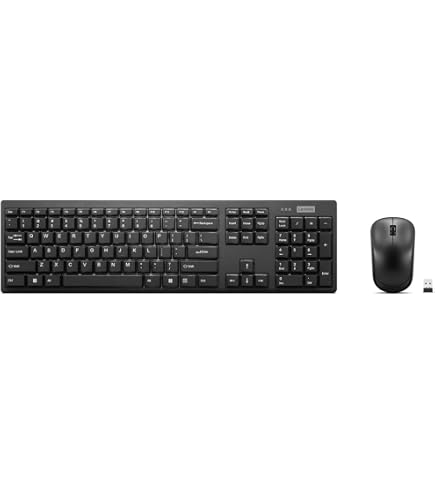 Combo Tastiera E Mouse Wireless Lenovo Essential - Layout Tedesco, Colore Nero, Connessione USB
