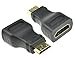 Produktbild FiveSeasonStuff® 1 x HDMI zu mini HDMI Adapter, mini HDMI Stecker zu HDMI Buchse (vergoldete Anschlüsse), HDMI Buchse (19pol) auf Mini HDMI Stecker (19pol) 1.4b 1080p (Schwarz)