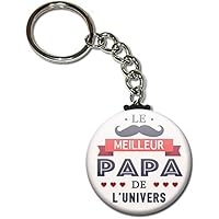 Le meilleur c'est PAPA Porte clés chaînette 38mm ( Idée Cadeau Papa Baptême Communion Noël Anniversaire )