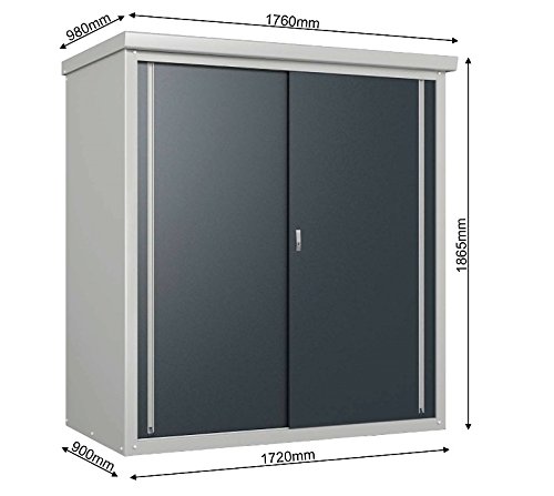 Gartenschrank Geräteschrank Trimetals Guardian 172x90x187cm grau/anthr - 4