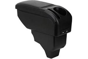 ZENVI Repose-bras Compatible with Peugeot 208 Accoudoirs 2019-2024 Console Centrale Accoudoir Bicouche Espace Rangement Peut Etre Utilise Comme Coudiere Pour Conducteur（Style fibre carbone）