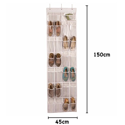 MPTECK @ Schuhe Lagerung Hängende Tür Hängeorganizer hängender Stoffschrank 24 Taschen - 2