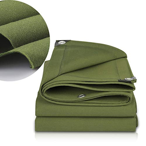 Preisvergleich Produktbild DlT Hochleistungssegeltuchplanen, wasserdichte UV-beständige Plane, rostfreie Ösen, verstärkte Kanten und reflektierendes Klebeband für gewerbliche Nutzung, grün (Size : 4X5m / 13'x16')