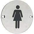 ZSS02SS Female Toilet Sign Sex Symbol 76mm Dia Satin Stainless Steel from The Door Handle Store