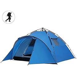 TJ-DZSW Tiendas Refugio de Acampada Familia al Aire Libre 3-4 Personas Multifuncional Impermeable Doble Capa Automático Hidráulica Tienda Senderismo Tiendas de Campaña, Blue