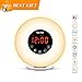 Produktbild Wake Up Light Clock mit Sonnenaufgang/Sonnenuntergang Simulation, Bodyclock Starter Bunte LED-Nachtlicht, Touch Control 6 Natural Sounds FM-Radio Snooze-Funktion für Kinder und schwere Schläfer